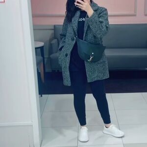 Zara Gray Herringbone Coat MANTECO Women (S /Closet Staples